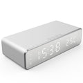 Carregador por indução com  Relógio Despertador, Termômetro Digital LED.